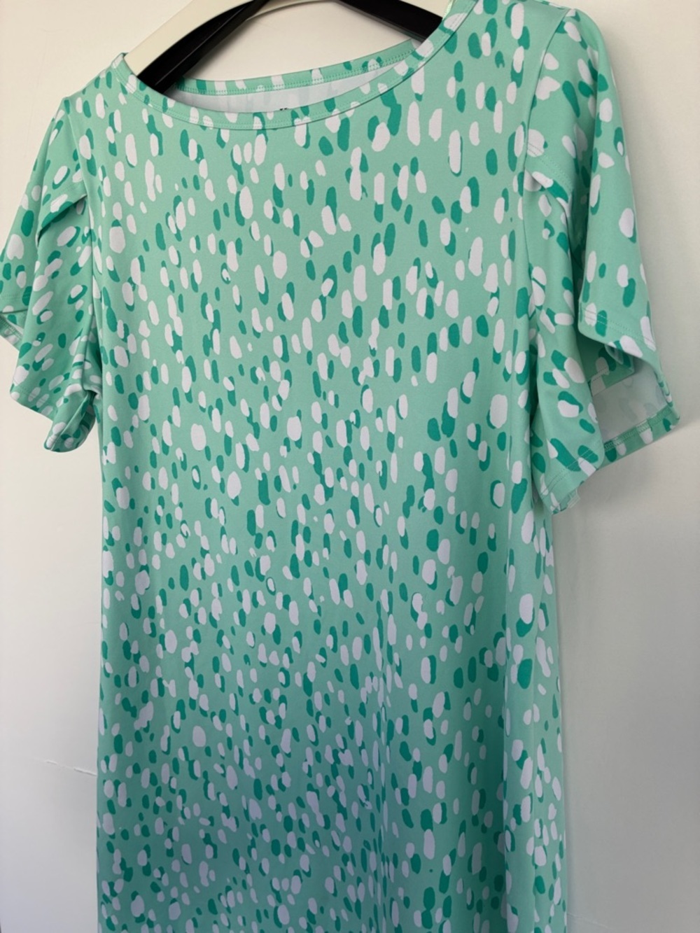Kim Rogers Mint Green & White Short Sleeve Sleepwear Dress Large